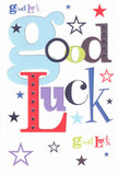 Vibrant and uplifting, this good luck card channels the same sense of hope and delight that fills Wood Green's gardens in spring. The words 'Good Luck' burst onto a clean white background in oversized, pastel blues and bold reds, synchronized with moss greens and deep purples. Each letter is carefully chosen, styled with the artistry one expects of a seasoned florist arranging their freshest stems for display. Sprightly stars in shades of navy, lilac, and crystal blue dance across the surface, suggesting boundless possibilities-much like seeing a friend off to a new adventure at Alexandra Palace station. The smooth, velvety texture of the card hints at the tactile comfort of fresh petals, while the balanced palette radiates joyfulness and reassurance. Meant for those pivotal moments-whether starting at a new school or embarking on a career-this card is the hand-pressed token of support you'd hope to receive, capturing the essence of encouragement that local friends and family throughout Wood Green so warmly exchange.